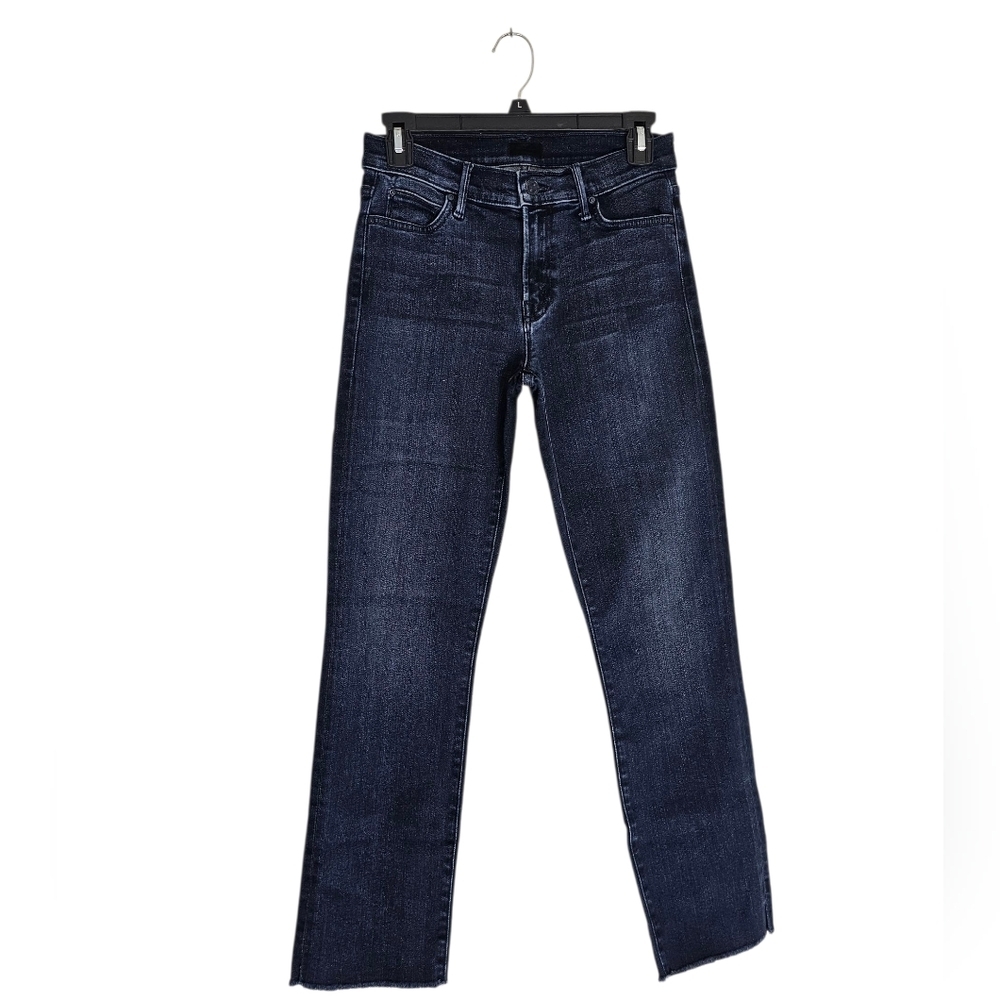 MOTHER The Rascal Ankle Snippet Straight Leg Flare High Rise Blue 27 Preowned‎
